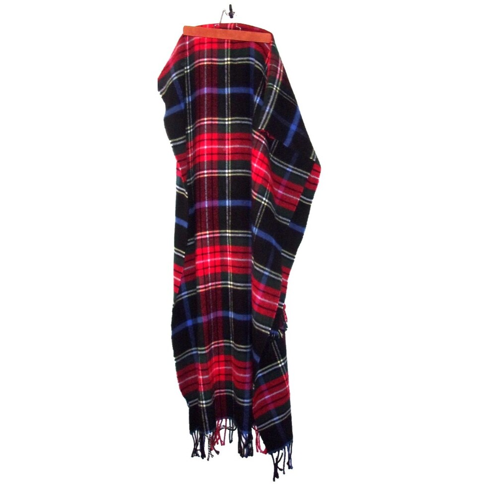 Mark & Graham Italian Blanket Scarf Shawl 30" X 90" Tartan Plaid